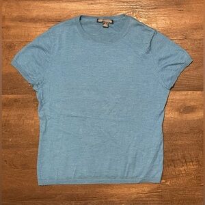 Signature expressions 100% cashmere sky blue top blouse women’s size medium M
